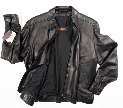 Bomber uomo brioni nero pelle - bomber,