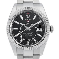 ROLEX SKY-DWELLER 326934 bracciale ostrica nero 3 file numero casuale secondo...