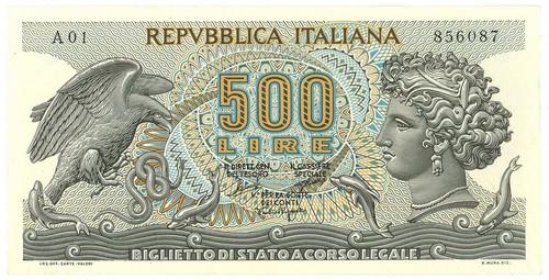 500 lire biglietto - 500,
