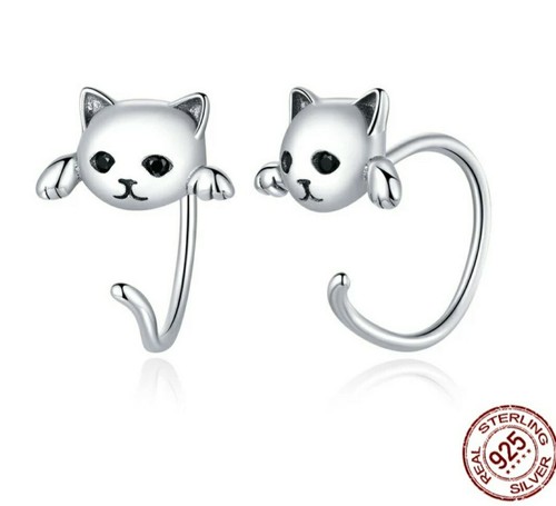 Orecchini gatto argento - orecchini,