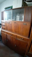 CREDENZA DISPENSA CILIEGIO 1950 4 SPORTELLI 6 CASSETTI 2 ANTE VETRO 126x170x45