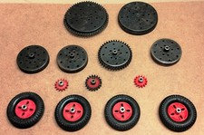 "meccano" kit di ruote e corone dentate