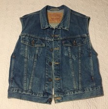 Gilet jeans Levis Harley Davidson Racing vintage denim USA taglia media rosso linguetta 70595