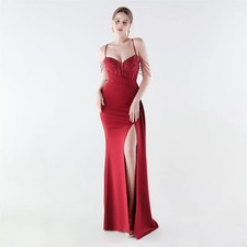 Abito Rosso Vino Elegante Con