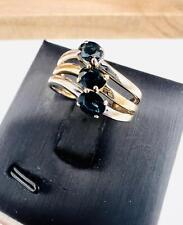 Anello 2 oro centrato con 3 zaffiri ovali oro 750 millesimo (18 CT) 2,33 g