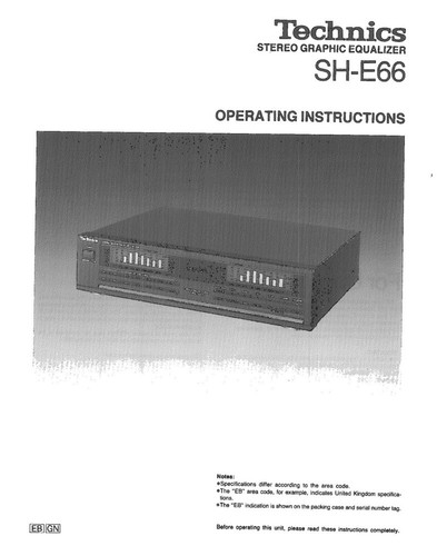 Technics e66 equalizzatore - technics, sh-e66