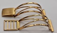 BRACCIALE VINTAGE PER OROLOGIO GOLD PLATED A FILO FORCELLA mm20 CLASP mm11 N.O.S
