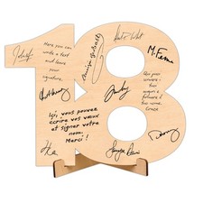 CUBIBOO 18 Decorazioni Numeri in Legno Supporto - Bomboniere 18 Anni Ragazzo - D