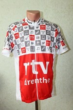 Forte Maglia Ciclismo Bici Ciclo rtv drenthe Taglia Xl Uomo Adulto Rosso Bianco Olanda