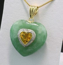 Ciondolo Cuore Verde Jade