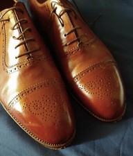 SHOES leather hand made FOUR STROKE  TG.44-9 RARE