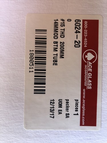 Tubo ace glass - glass, 6024-20,