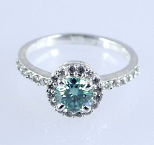 Certificato Verde Diamante Solitario 1.41 KT Rotondo Taglio Uomo Anello Regalo