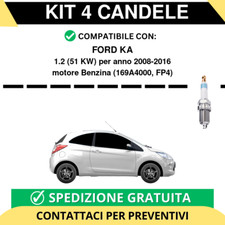 KIT 4 CANDELE per FORD KA 1.2
