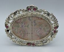 CORNICE  OVALE IN METALLO CON STRASS (1 MANCANTE) 11X9 cm