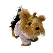 Pucci Puppies Mini Plush Yorkie Puppy Dog  Yorkshire Terrier With Pink Outfit