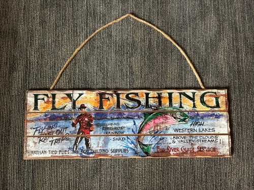 Fly fishing sign - fly, cabin