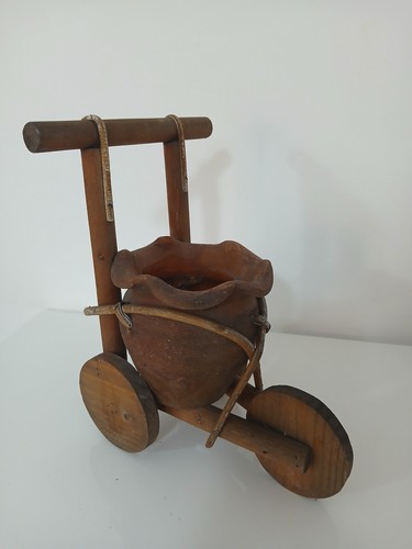 Fioriera carretto legno antico