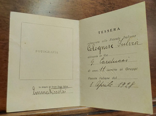 Tessera piccola italiana - tessera,