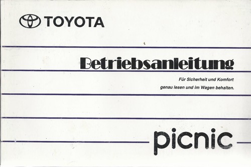 Toyota picnic manuale uso - picnic,