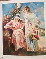 DIPINTO SU TELA OLIO E TECNICA MISTA IMPRESSIONISMO 40X50 CM..