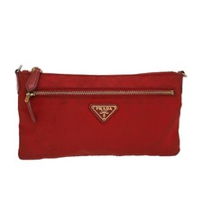 PRADA Pochette Pouch Nylon Red