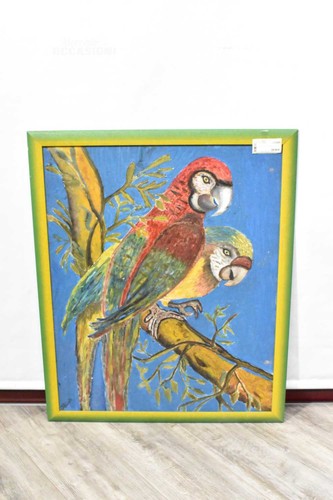Quadro dipinto pappagalli - dipinto,