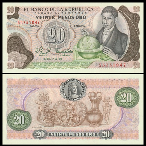 Colombia 20 pesos oro - colombia,