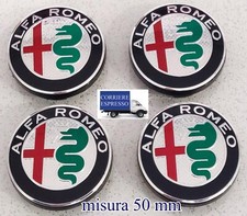 4 COPRIMOZZI ALFA ROMEO GIULIETTA MITO BRERA 147 TAPPI RUOTA MY 2015 SILVER 50MM