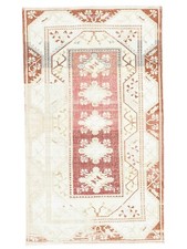 Tappeto turco tenue Oushak Boho annodato a mano 100% lana vintage zona rossa 6x10,2 piedi