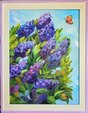 Fiori di lilla dipinto ad olio