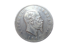 5 Lire 1862 T Regno d'Italia