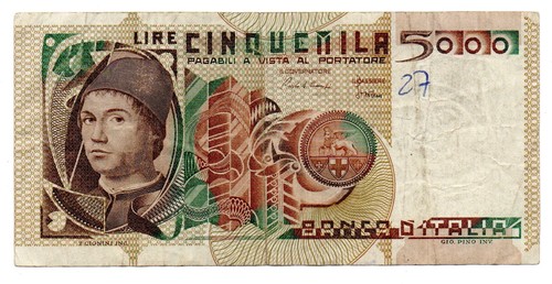 Italia banconota da 5000 - banconota,