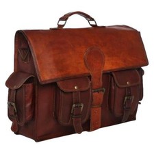 Borsa a tracolla 18" da uomo e donna in morbida pelle vintage messenger per l...