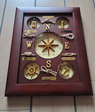 QUADRO NODI ROSA dei VENTI 38 x 30 CORNICE LEGNO ARREDAMENTO MARINO IDEA REGALO