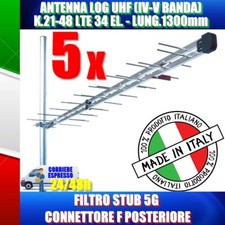 5 PEZZI ANTENNA LOG UHF (IV-V