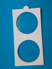 N. 40 CARTONCINI BIANCHI OBLO ADESIVI oblò  35 mm PROTEGGE CUSTODIE PORTAMONETE