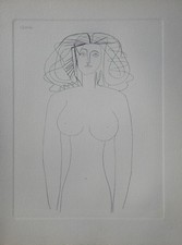Pablo PICASSO: Bella Donna Di Fronte, ACQUAFORTE, 1952