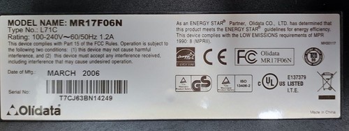Monitor display lcd - display, 17"