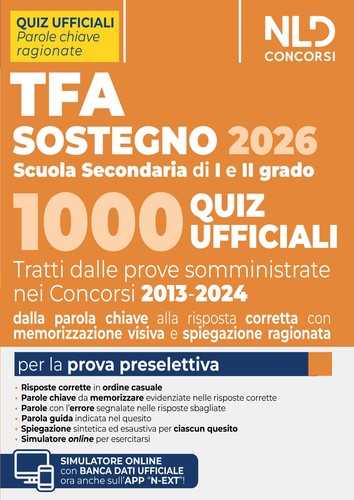 Tfa sostegno 2026 1000 quiz - sostegno, 2026.