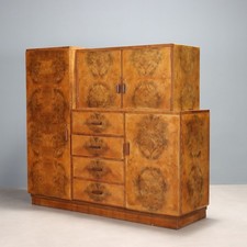 Mobile Credenza Art Déco Impiallacciato Radica di Noce Anni 40 Originale