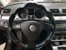 Coprivolante da Cucire cover in Pelle Nera / Filo Nero Per Auto Volante 38-40cm 