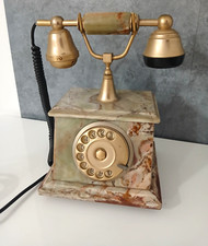 Telefono Fisso Vintage Cornetta Disco Marmo Onice Modernariato