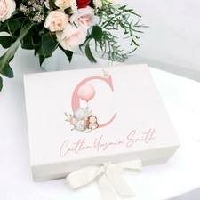 Confezione Regalo Neonato Nuovo Iniziale Rosa Personalizzata