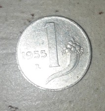 MONETA 1 LIRA 1955 CORNUCOPIA BILANCIA REPUBBLICA ITALIANA CIRCOLATA