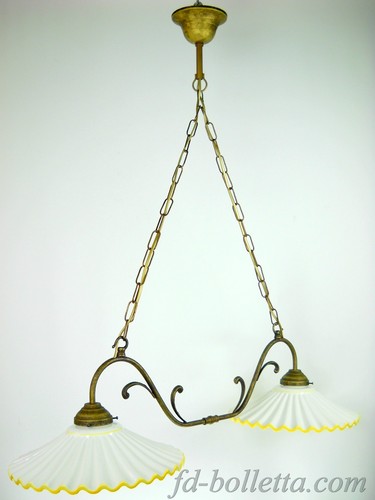 Lampadario liberty ottone
