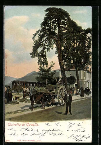Cartolina carretta cavallo - carretta,