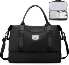 Borsone Da Viaggio Donna, Bagaglio a Mano Borsa Da Viaggio Con Scomparto Scarpe