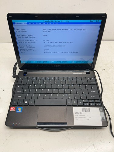 Acer aspire one 722 - one, c-60