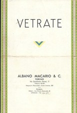 Depliant Vetrate Artistiche a Piombo - Albano Macario & C. Torino Anni '20 
